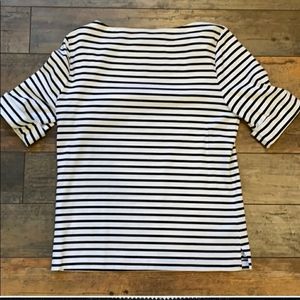 Ralph Lauren black white striped 3/4 sleeve top XL